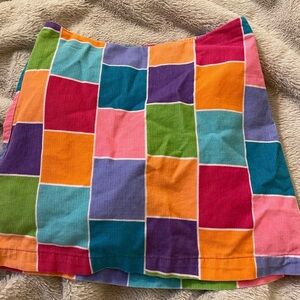 Vintage Talbots Kids Corduroy Colorful Squares Skort